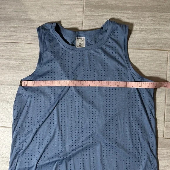 Member’s Mark Set of Three Sleeveless Mesh Tops - Black, Blue, and Gray Large - Picture 4 of 9